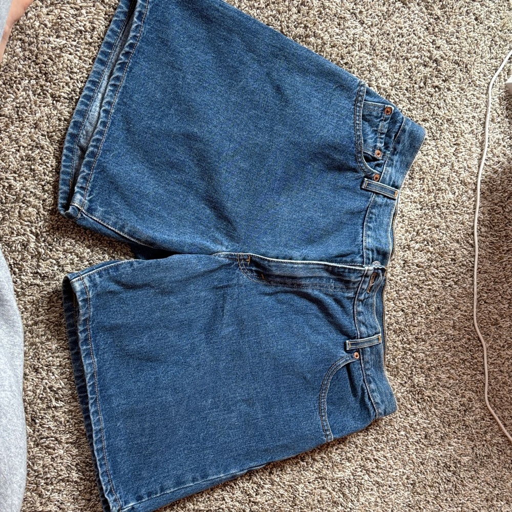 Levi's Dark Blue High-Rise Denim Shorts